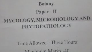 Bsc Bed First Year Botany Paper 2 Mycology Microbiology And Phytopathology  Jnvu paper [upl. by Nylde]