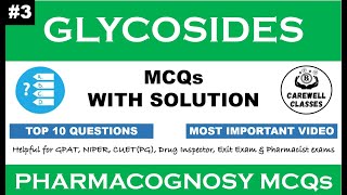 3 Mcqs on Glycosides  Pharmacognosy  GPAT  Carewell Classes  Carewell pharma [upl. by Kant]