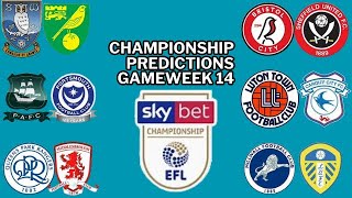 CHAMPIONSHIP PREDICTIONS Gameweek 14 [upl. by Anegal134]