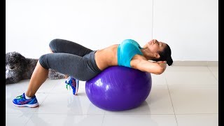 ABDOMINALES CON FITBALL  Rutina 641 Dey Palencia Ejercicios con pelota suiza para abdomen marcado [upl. by Nospmas165]