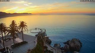 WEBCAM Nerja  SPAIN 🇪🇸 Balcón de Europa  Sunrise [upl. by Eeltrebor]