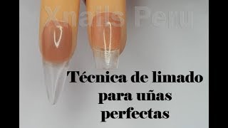 Técnica de limado para estructura de uñas Acrílicas o gel perfectas  Xnails Academy [upl. by Gnni]