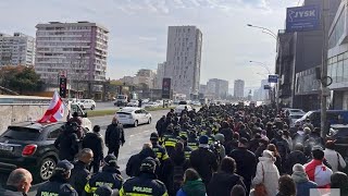 Xalq Tiflis küçələrinə axdı ÜSYAN BAŞLADI polis hərəkətə keçdi İstefa  CANLI YAYIN [upl. by Lezah533]