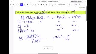 Calculating pH of a weak acid  ICE table [upl. by Natascha]