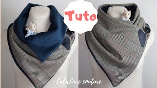 DIY L’écharpe col chèche femmehomme rectangulaire le foulard tendance neck warmer ENG Sub [upl. by Tammie]