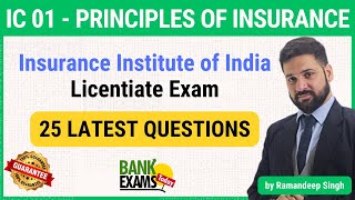 IC 01 Principles of Insurance  25 Repeated Questions  Licentiate Exam  By Raman sir [upl. by Yduj948]