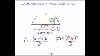 Solving for a base of a trapezoid given area [upl. by Haleemaj]