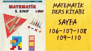 5SINIF MATEMATİK DERS KİTABI SAYFA 106107108109110  5SINIF MATEMATİK 1KİTAP [upl. by Nerte]