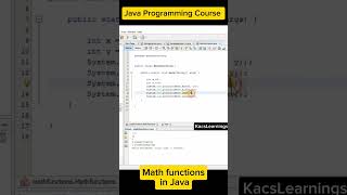 Math functions in java java javaprogramming javaforbeginners javatutorial [upl. by Selia190]