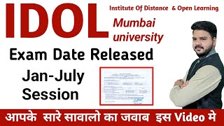 IDOL Exam Date Released 202324 Session  Jitesh Sir  mumbai University [upl. by Wagstaff481]