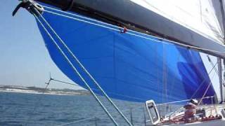 Gybing an Assymmetrical Spinnaker on quotthe Outsidequot [upl. by Einwahs]