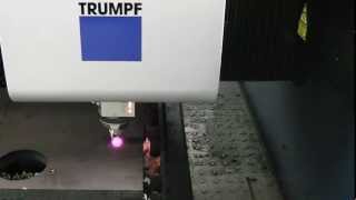 TruLaser 5030 fiber Cutting 1 Inch Thick Plate [upl. by Nrehtak27]