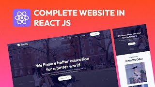 React JS Project  Build amp Deploy Complete Responsive Website in React Step by Step Tutorial [upl. by Aruasi]