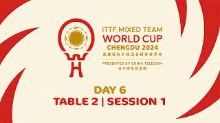 LIVE  T2  Day 6  ITTF Mixed Team World Cup 2024  Session 1 [upl. by Michi]