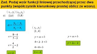 Wzór funkcji liniowej a współczynnik kierunkowy prostej  Matfiz24pl [upl. by Ancelin]