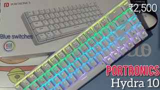 Portronics hydra 10 mechanical keyboard  Blue 🔵 switches RGB [upl. by Britteny]