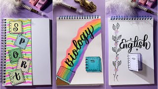 Top 5 Front Page Makeover Ideas 🌈🖌️  DIY Notebook Cover  NhuanDaoCalligraphy [upl. by Thorley]