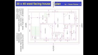 30 x 45 feet best west facing house plans  best west facing house plan  House Planner2 [upl. by Lynnworth]