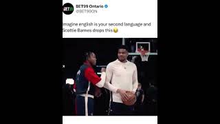 Scottie Barnes 😂 fyp foryou viralshort shorts nba basketball meme memes daily funnymemes [upl. by Aileek]