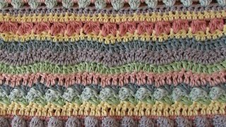 Fun striped crochet blanket tutorial  EASY crochet afghan  baby blanket  throw [upl. by Yelsna]