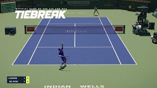 TIEBREAK  Novak Djokovic Vs Juan Martin Del Potro I Indian Wells Open I Expert Difficulty PS5 [upl. by Settle959]