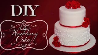 DIY RED ROSE WEDDING CAKE  Janies Sweets [upl. by Chiang]