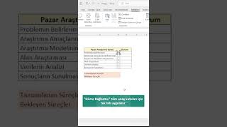 Excelde Checklist Kontrol Listesi Hazırlama shorts excel exceltricks [upl. by Moia800]