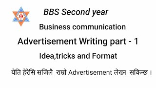 Advertisement Writing  BBS Second year [upl. by Brooks]