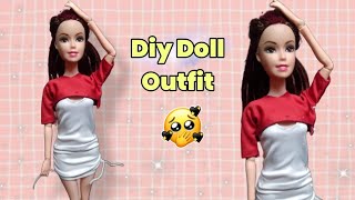 Diy Doll Easy Dress Making  Reuse Old Tshirt AKDOLLS🌷 [upl. by Eugor]