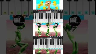 Five Little Ducks Song Vs Green Alien Dance Song  Easy Piano Tutorial shorts [upl. by Dazhahs]