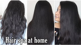 DIY hair spa at home using only Natural ingredients  Smooth and shining hair remedy  Salon style [upl. by Esyahc723]