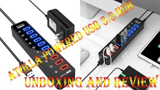 Atolla Powered USB 30 Hub  Unboxing and Review  2022 [upl. by Atteuqahs]