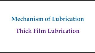 Thick Film Lubrication [upl. by Onaicilef156]