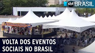 Setor de eventos está aquecido no Brasil com retomada de festas e shows  SBT Brasil 310522 [upl. by Nyliac]