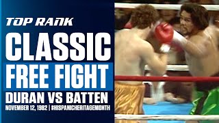 Roberto Duran Earns Unanimous Decision Against Jimmy Batten  HISPANIC HERITAGE MONTH  FREE FIGHT [upl. by Ahsirahc]