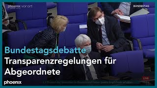 Bundestagsdebatte zu Transparenzregelungen für Abgeordnete am 260321 [upl. by Estell]