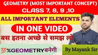 GEOMETRY CLASS 789 and 10BASIC CONCEPTMOST IMPORTANT CONCEPT Easiest and Simplest Way [upl. by Enyrehtac]