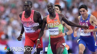 Emmanuel Wanyonyi wins mens 800m by 001 SECONDS over Marco Arop  Paris Olympics  NBC Sports [upl. by Maurizio]