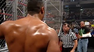 The Rock Vs Shane McMahon Inside Steel Cage Part 1  RAW IS WAR [upl. by Ellehcyar]