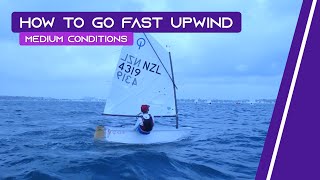 OPTIMIST SAILING  How To Go Fast Upwind  Medium Conditions [upl. by Aisatana]