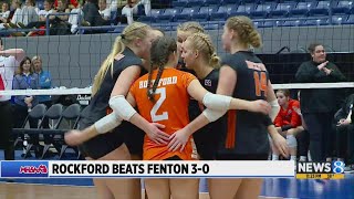 MHSAA girls volleyball Rockford vs Fenton [upl. by Ahsekyt75]