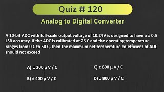 Analog to Digital Converter ADC Solved Problem  Quiz  120 [upl. by Ardnasela]