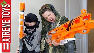 Nerf Battle Black Ops Edition Cole Attacks Ethan with a Nerf Modulus Blaster [upl. by Ferro]