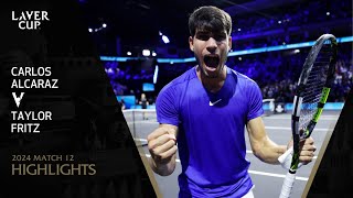 Carlos Alcaraz v Taylor Fritz Highlights  Laver Cup 2024 Match 12 [upl. by Teplitz]