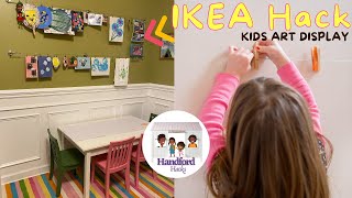 ParentHack  IKEA Hack  Kids Art Display  IKEA Dignitet Curtain Wire Hack [upl. by Assirehs]