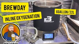 Brewtools B80pro Brewing System 6 gallon22 L Brewday inline oxygenation kit in use [upl. by Thera]