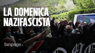 Saluti romani svastiche e selfie con bambini lestrema destra ricorda Mussolini a Como [upl. by Corinna]