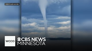 Extremely rare waterspout spotted on Lake Vermilion in Minnesota [upl. by Ahsilam]