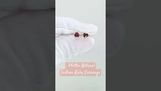 Natural rubies trillion cut w beautiful purplish red color Only heat treated amp eye clean [upl. by Eimmot173]