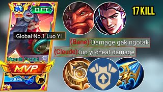 GLOBAL LUO YI BEST ONE HIT BUILD IN SOLO RANK 2023  LUO YI BEST BUILD amp EMBLEM 2023  MLBB [upl. by Eveleen]